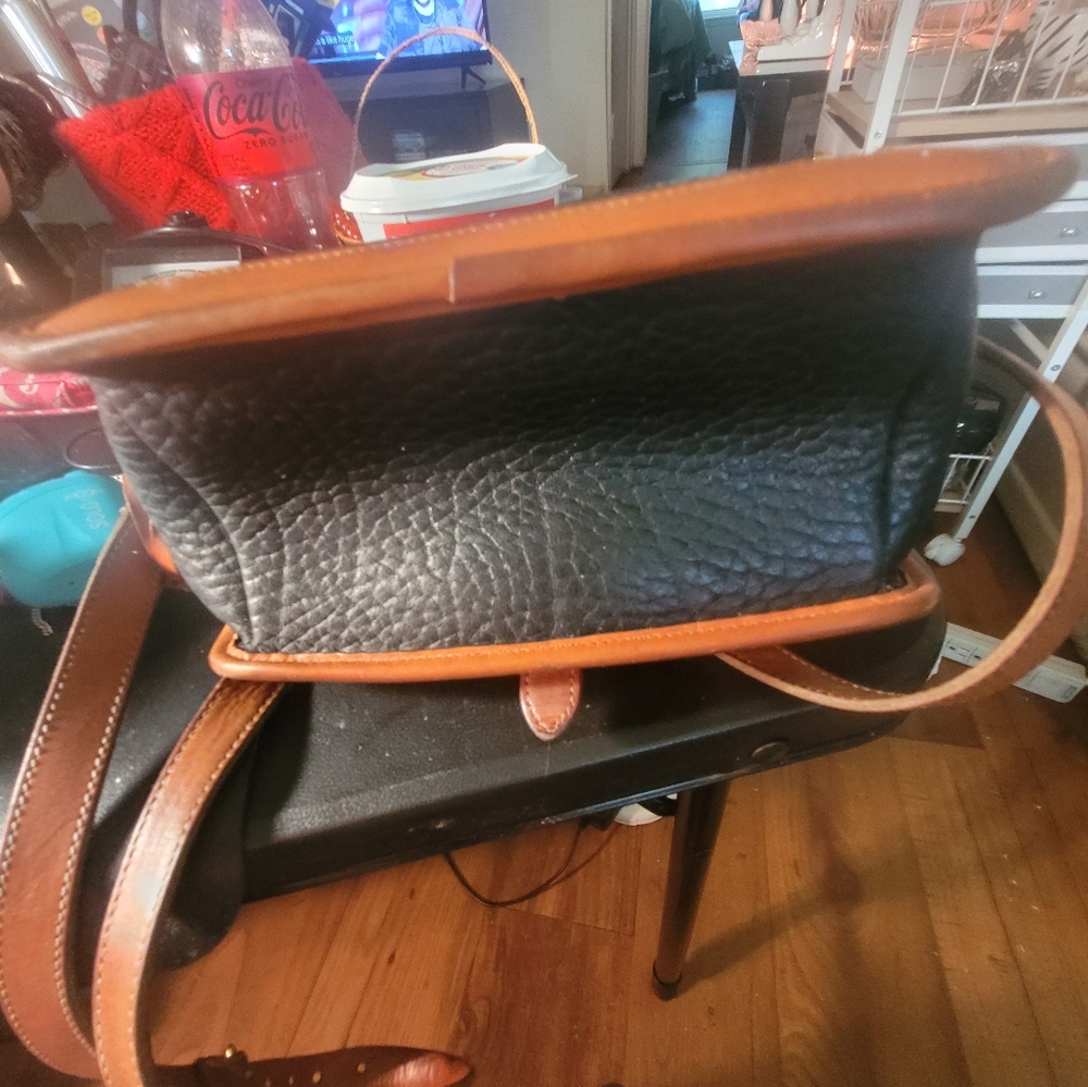 Dooney & Bourke Black and Brown Messenger Bag with Buckle Closure - Picture 14 of 16